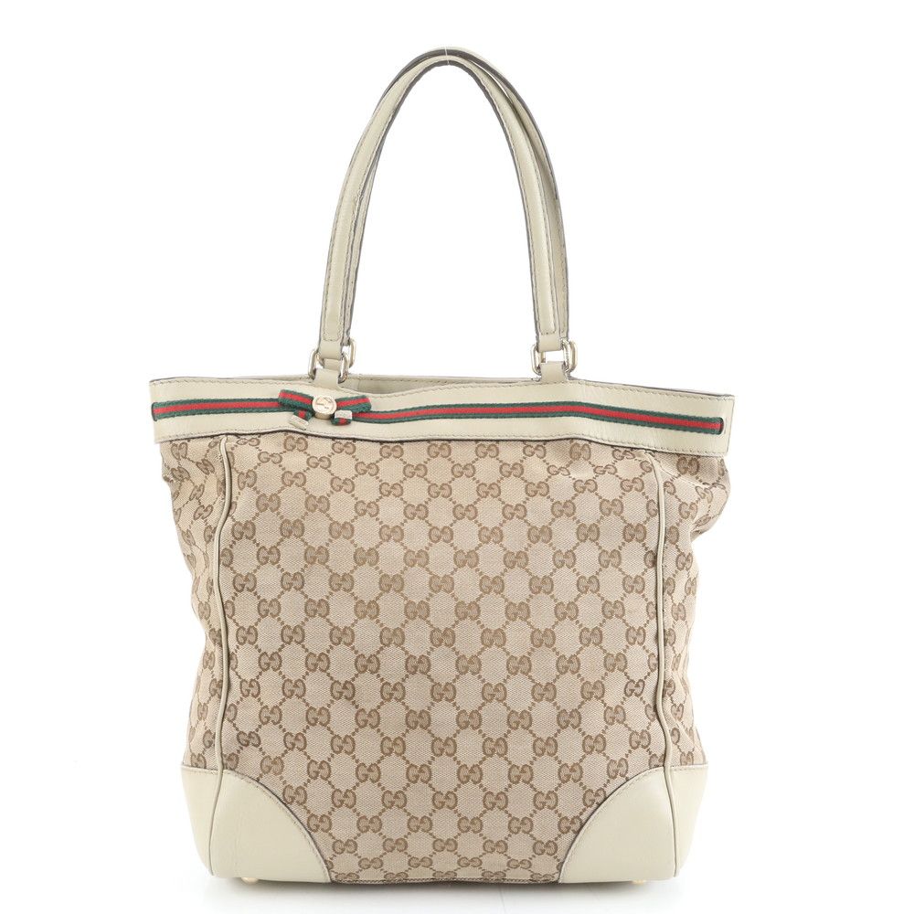 美品 グッチ GG キャンバス シェリー ライン メイフェア 257062 レザー