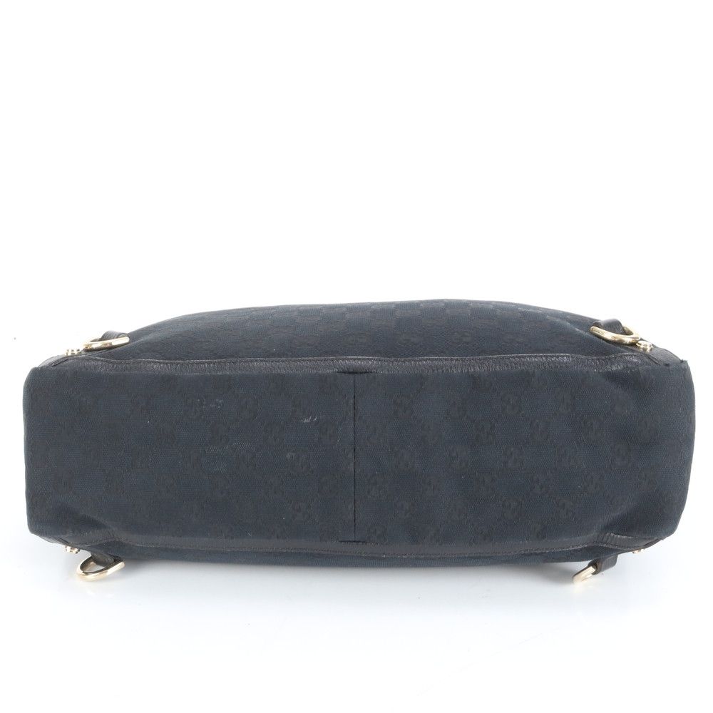 美品 グッチ GG キャンバス アビー 141472 レザー トート バッグ