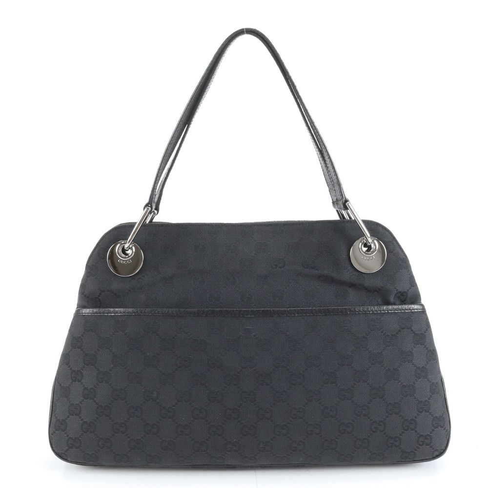 美品 グッチ GG キャンバス エクリプス 121023 レザー トート バッグ