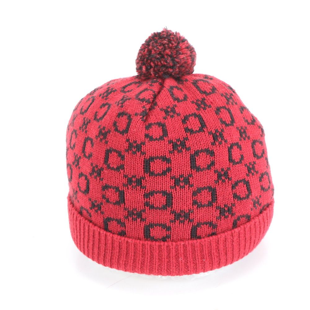 美品 セリーヌ Cマカダム ニットキャップ ビーニー ニット帽 ポンポン