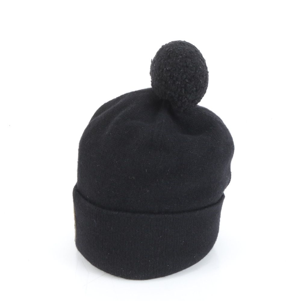 美品 フェンディ FF ロゴ ビーニー ニット帽 ニットキャップ ポンポン