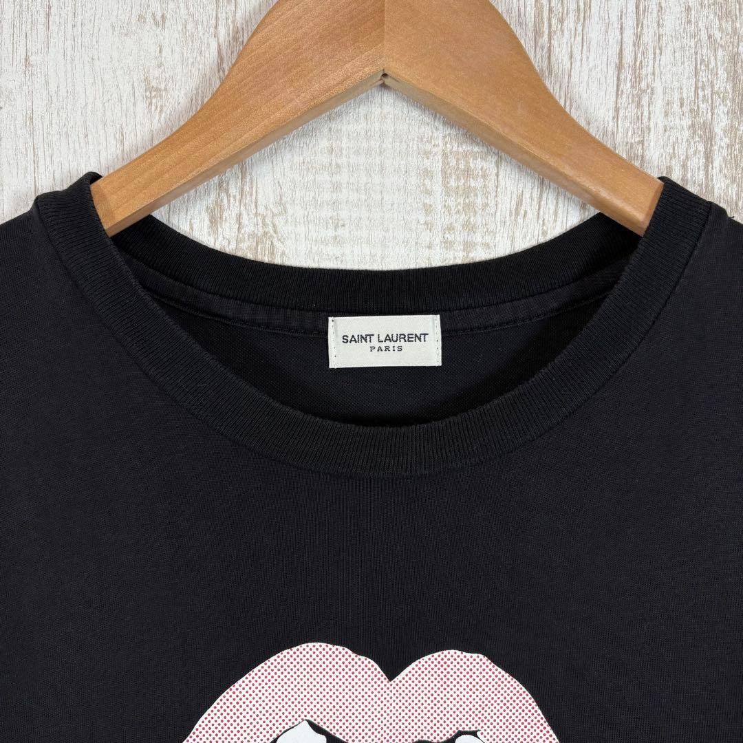 16SS サンローランパリ ブラッドラスター Tシャツ ハート リップ LUXE