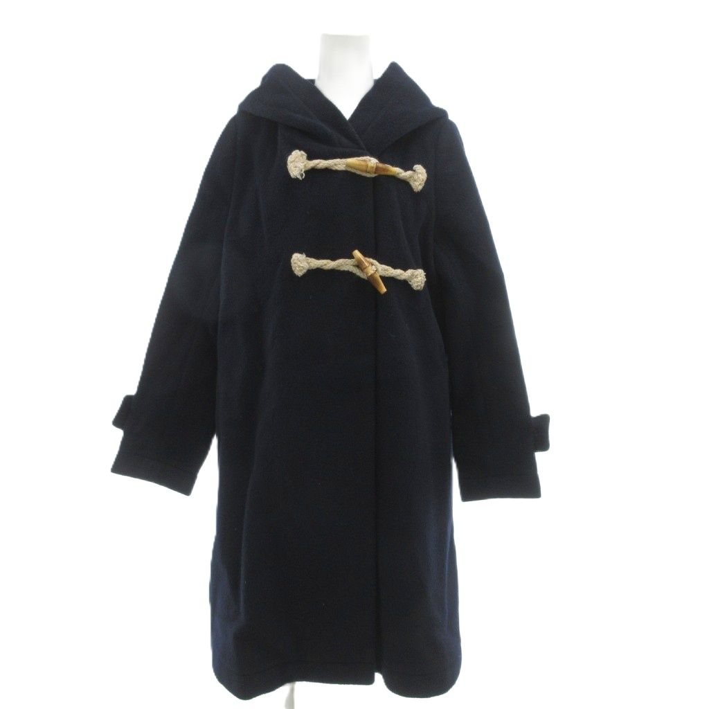 ミズイロインド mizuiro ind ダッフルコート ウール 紺 ネイビー