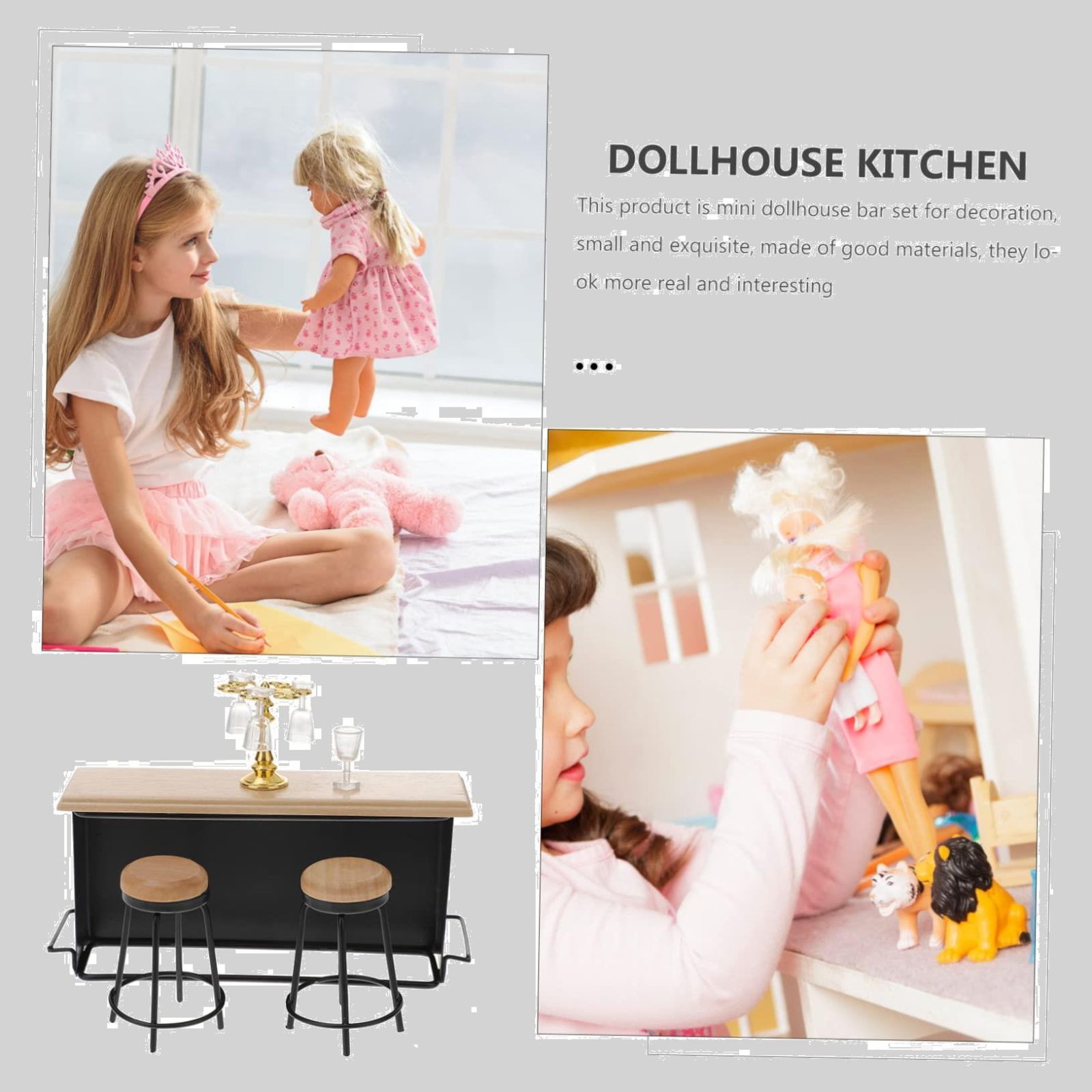 特価商品】Totority ミニチュア バーカウンターセット ミニボトル