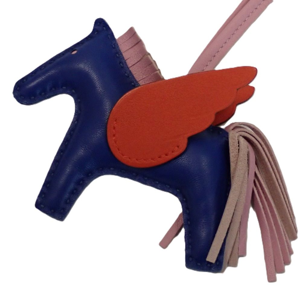 Th1006484 エルメス ロデオチャーム ペガサスPM Z刻印 本革 ブルー系