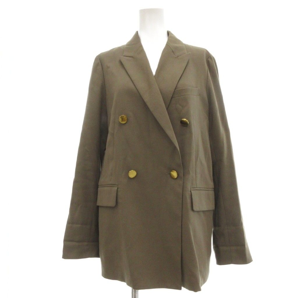 ノーブル NOBLE ブレザー ウール 38 ブラウン 長袖 ダブルブレスト