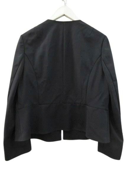 23区 ネイビー ノーカラージャケット 46 日本製 オンワード樫山 大きめ