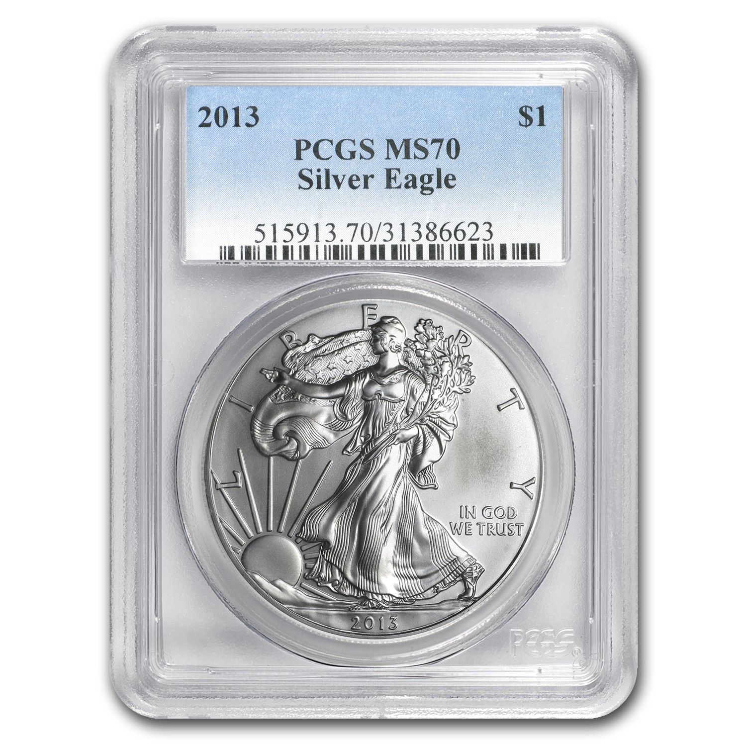 2013年 アメリカン シルバー イーグル MS-70 PCGS - メルカリ