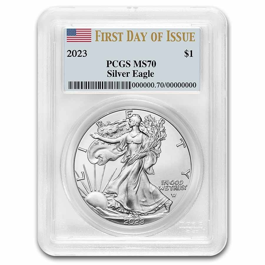 2023年 アメリカンシルバーイーグル MS-70 PCGS（発行初日） - メルカリ
