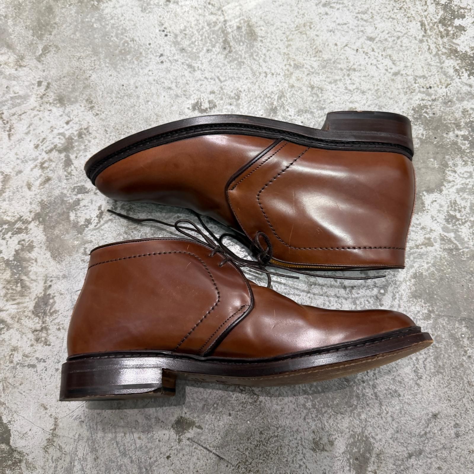 参考上代96800円 Berwick 370RDJRBK CORDOVAN チャッカブーツ ブラウン