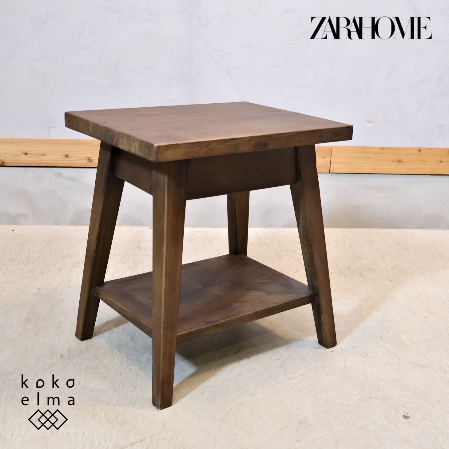 ZARA HOME ザラホーム ウォールナット ウッドナイトテーブル 引き出し