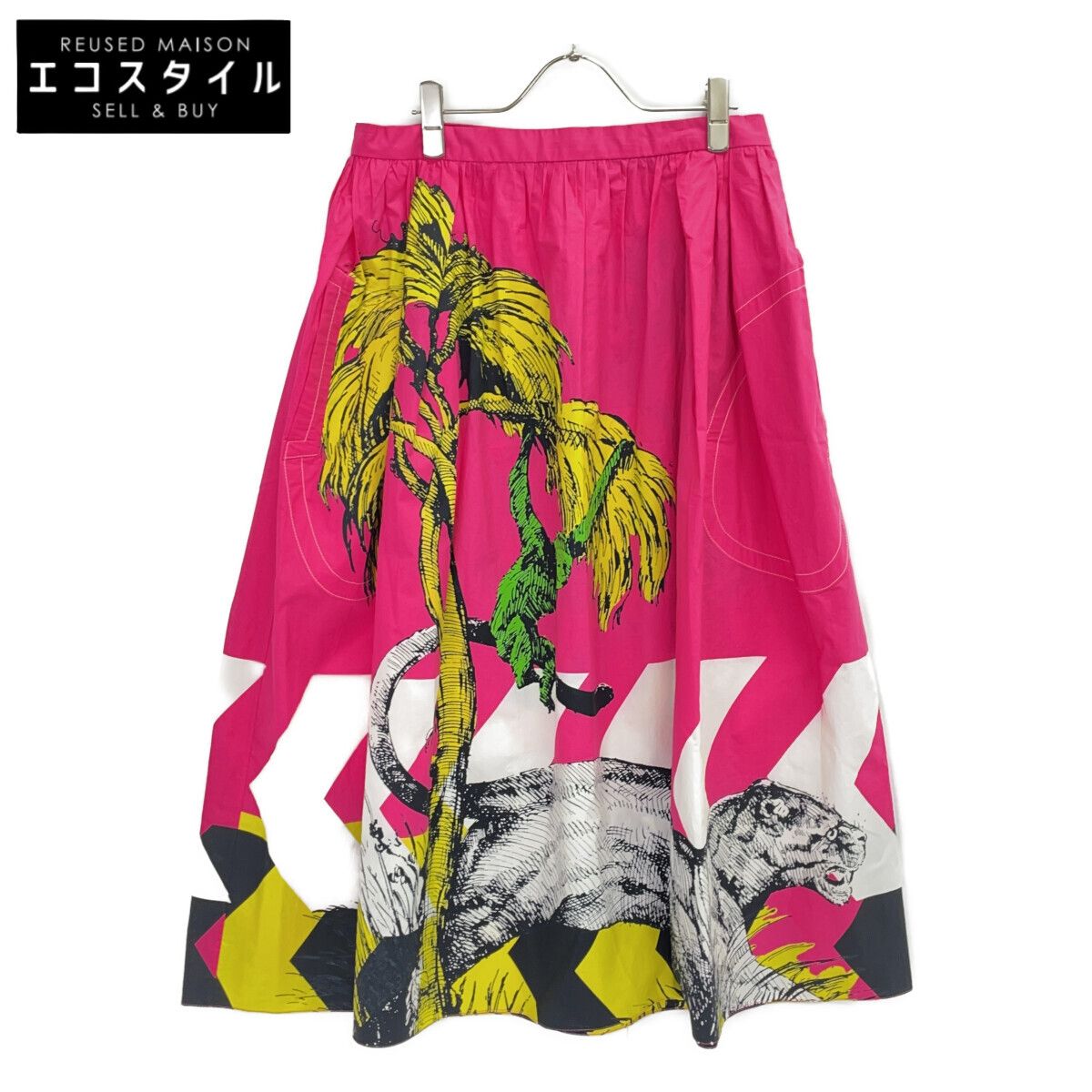 未使用ディオール34スカートピンク Christian Dior クリスチャンディオール 221J96A3683 ﾋﾟﾝｸ ｺｯﾄﾝ ｱﾆﾏﾙ