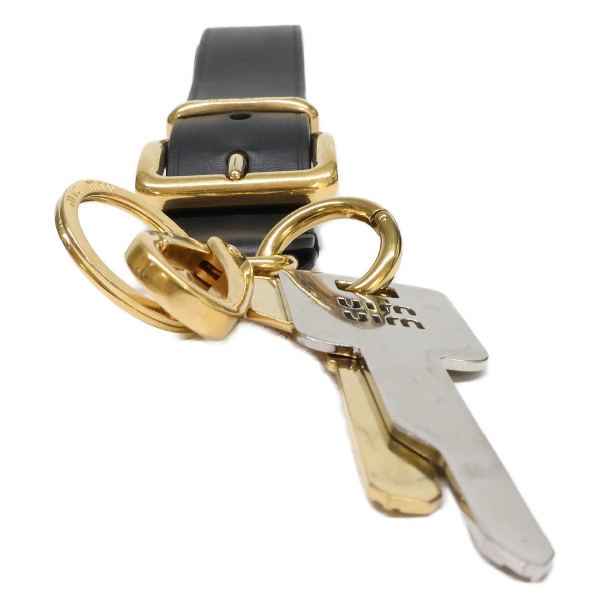 MIUMIU ミュウミュウ 5TL845 2AIX F0002 CITY CALF Leather Key Ring