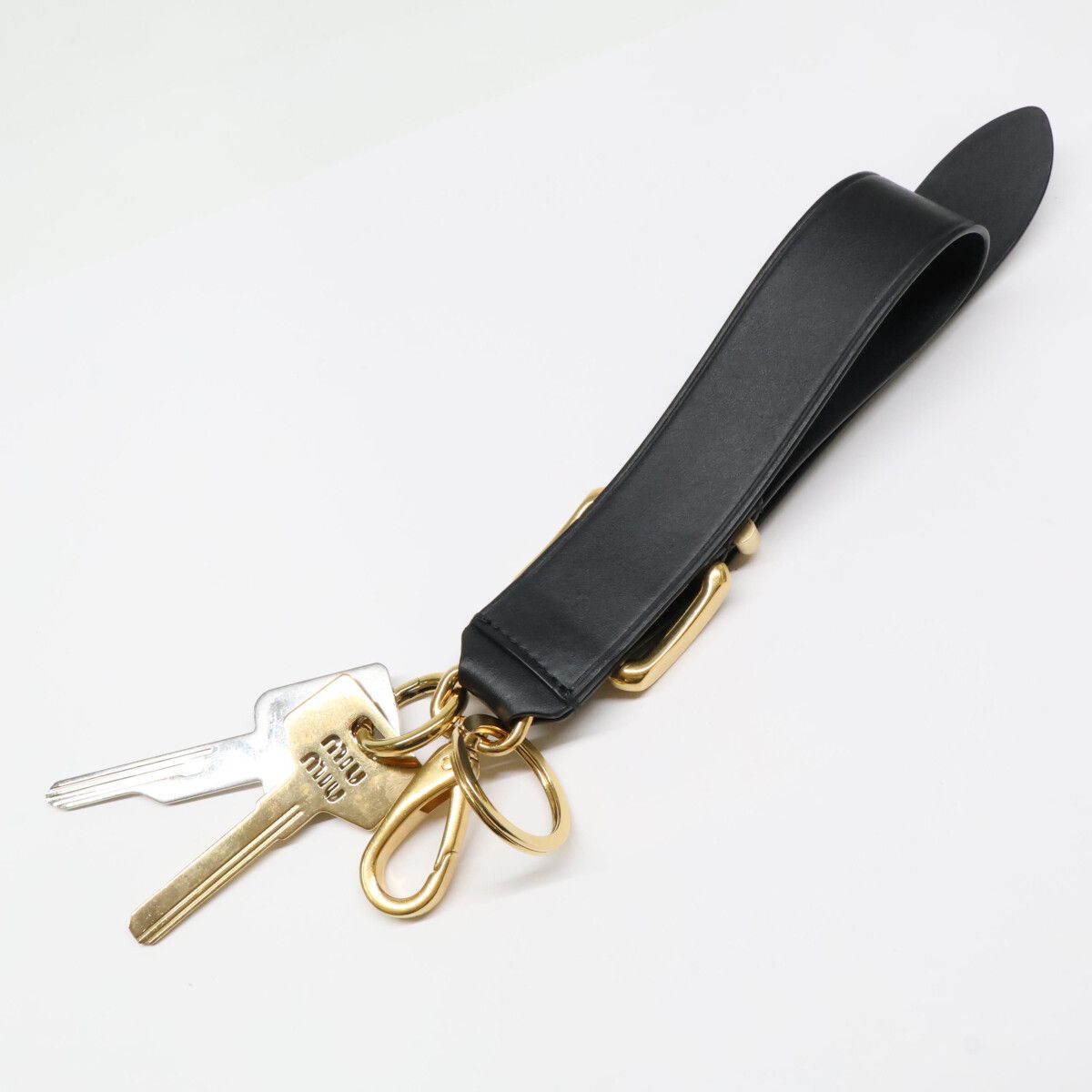 MIUMIU ミュウミュウ 5TL845 2AIX F0002 CITY CALF Leather Key Ring