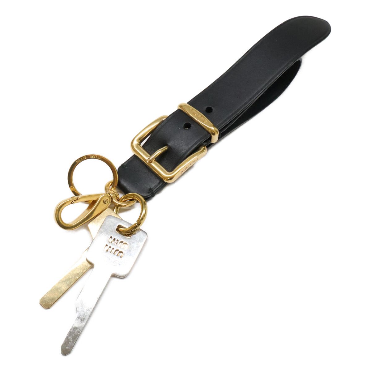 MIUMIU ミュウミュウ 5TL845 2AIX F0002 CITY CALF Leather Key Ring