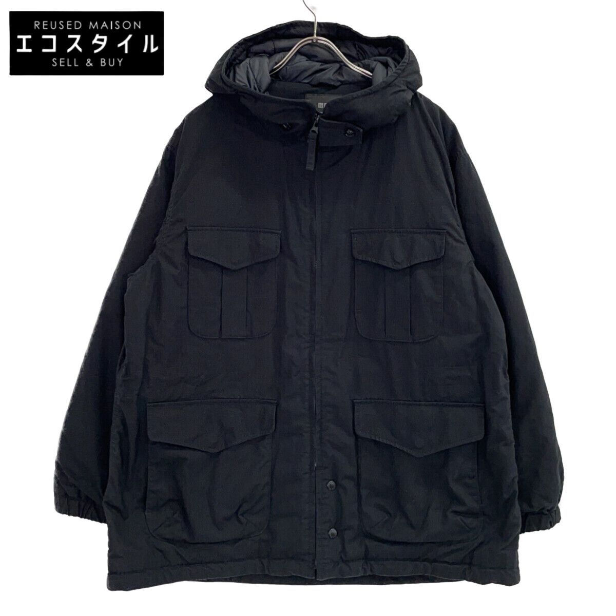 UNIQLO ユニクロ × Engineered Garments ﾌﾞﾗｯｸ ﾊﾟﾌﾃｯｸﾕｰﾃｨﾘﾃｨｼﾞｬｹｯﾄ L 