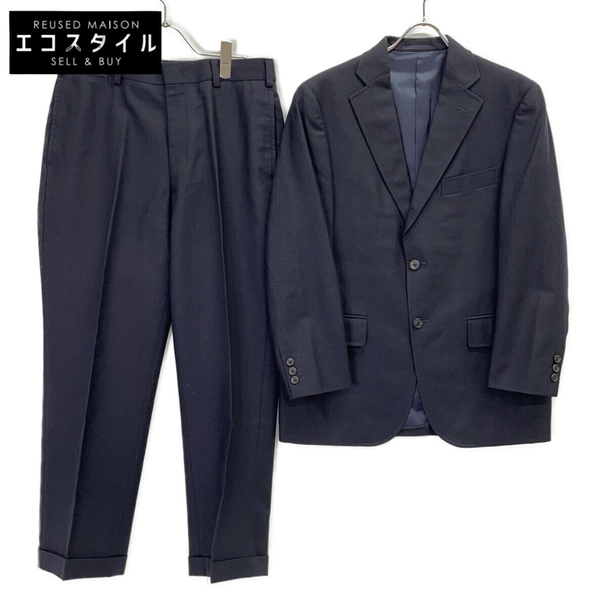 J.PRESS ジェイプレス ﾈｲﾋﾞｰ ｳｰﾙ100 AUTHENTIC MODEL ｽｰﾂｾｯﾄｱｯﾌﾟ