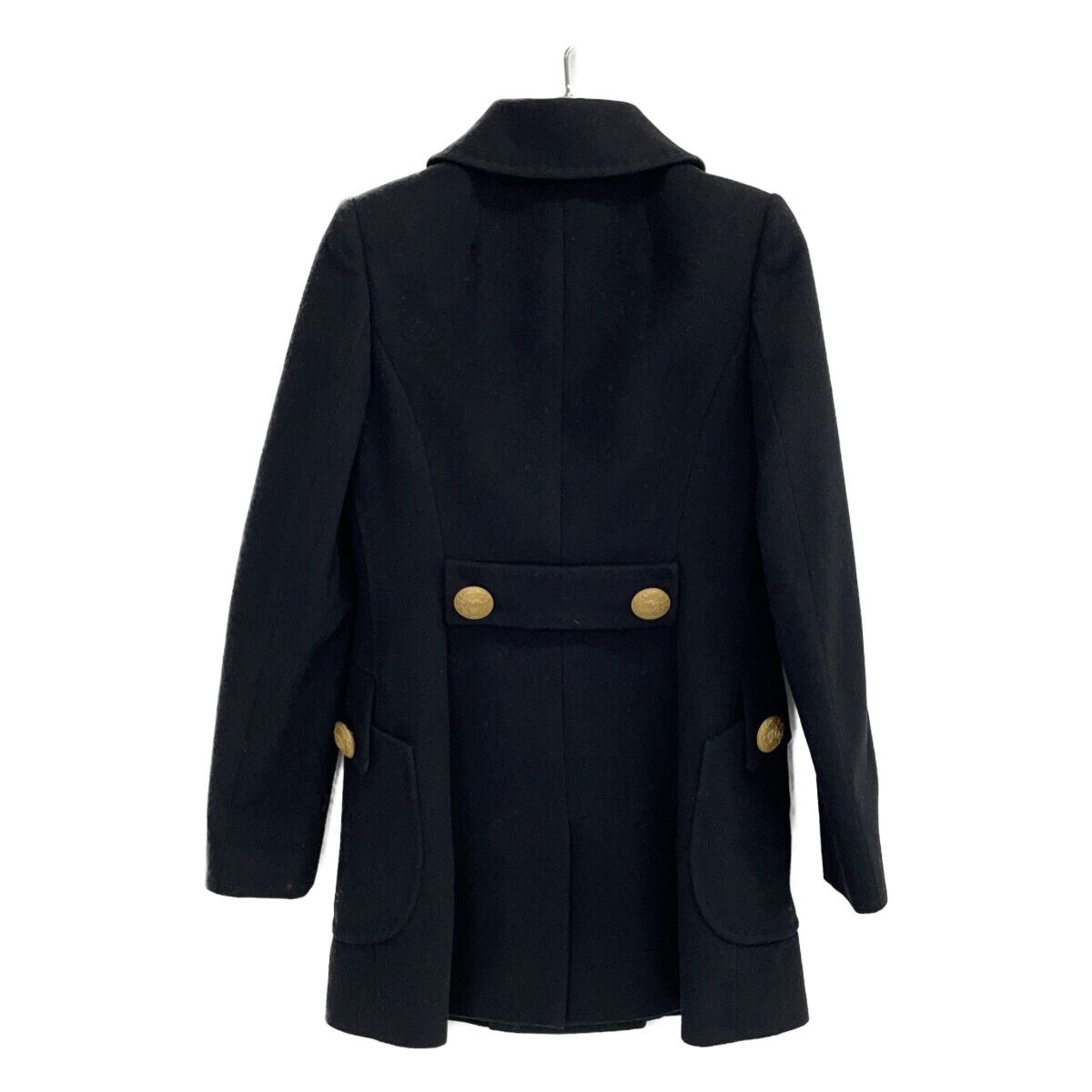 DOLCE&GABBANA ドルチェアンドガッバーナ F0W00T ﾌﾞﾗｯｸ 金ﾎﾞﾀﾝ ｳｰﾙ ｺｰﾄ