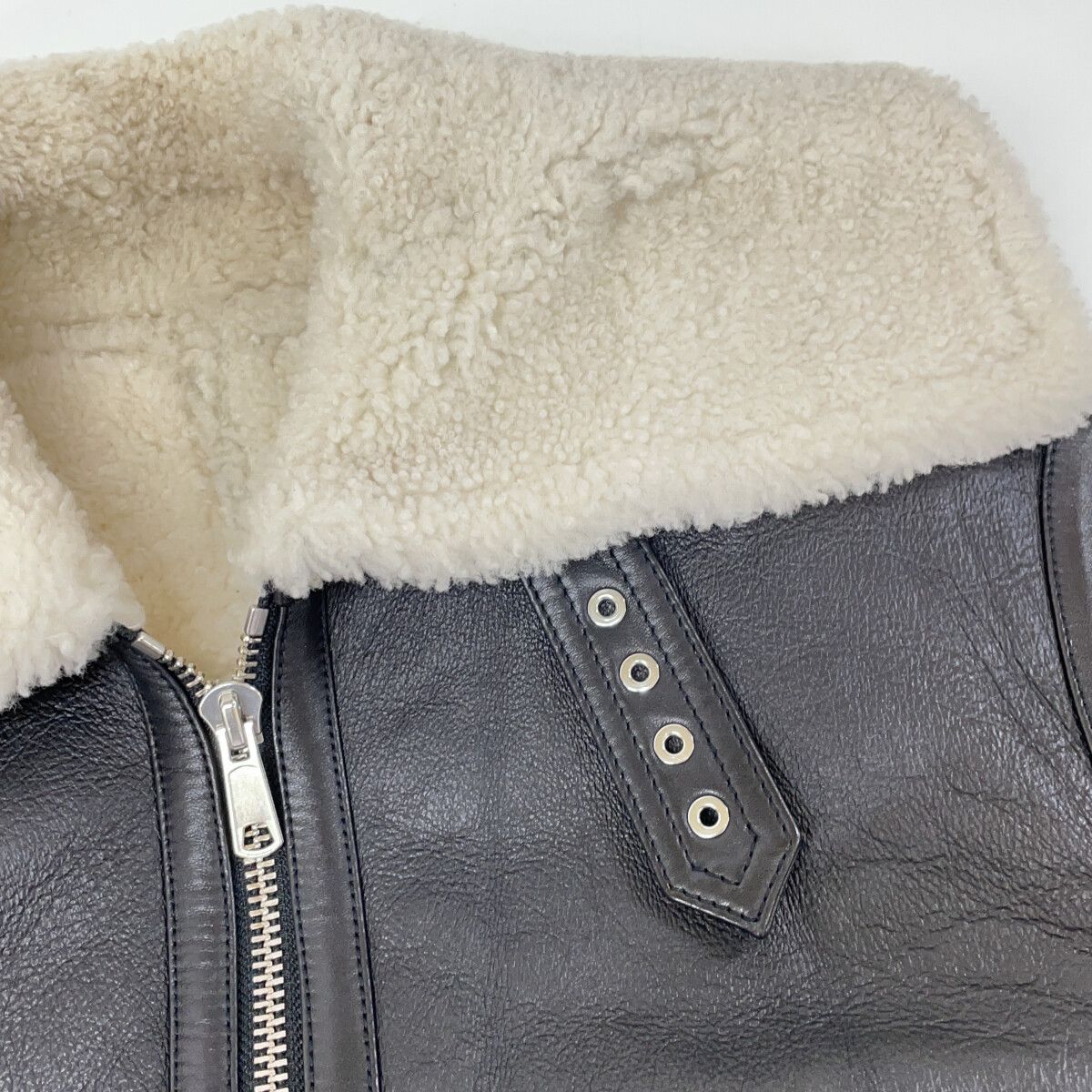 HELMUT LANG ヘルムートラング H07HW405ﾑｰﾄﾝｼﾞｬｹｯﾄ ﾌﾞﾗｯｸ ﾑｰﾄﾝ S