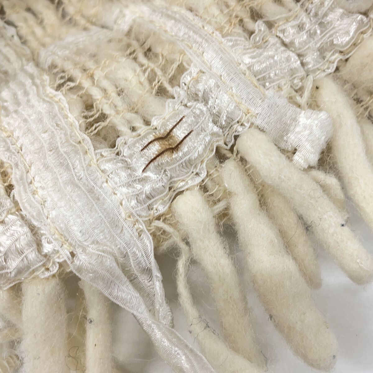 【希少/美品】Haat ハートイッセイミヤケ リボンフリンジ ISSEY MIYAKE イッセイミヤケ HaaTハート HA51AD005 ウール フリンジ