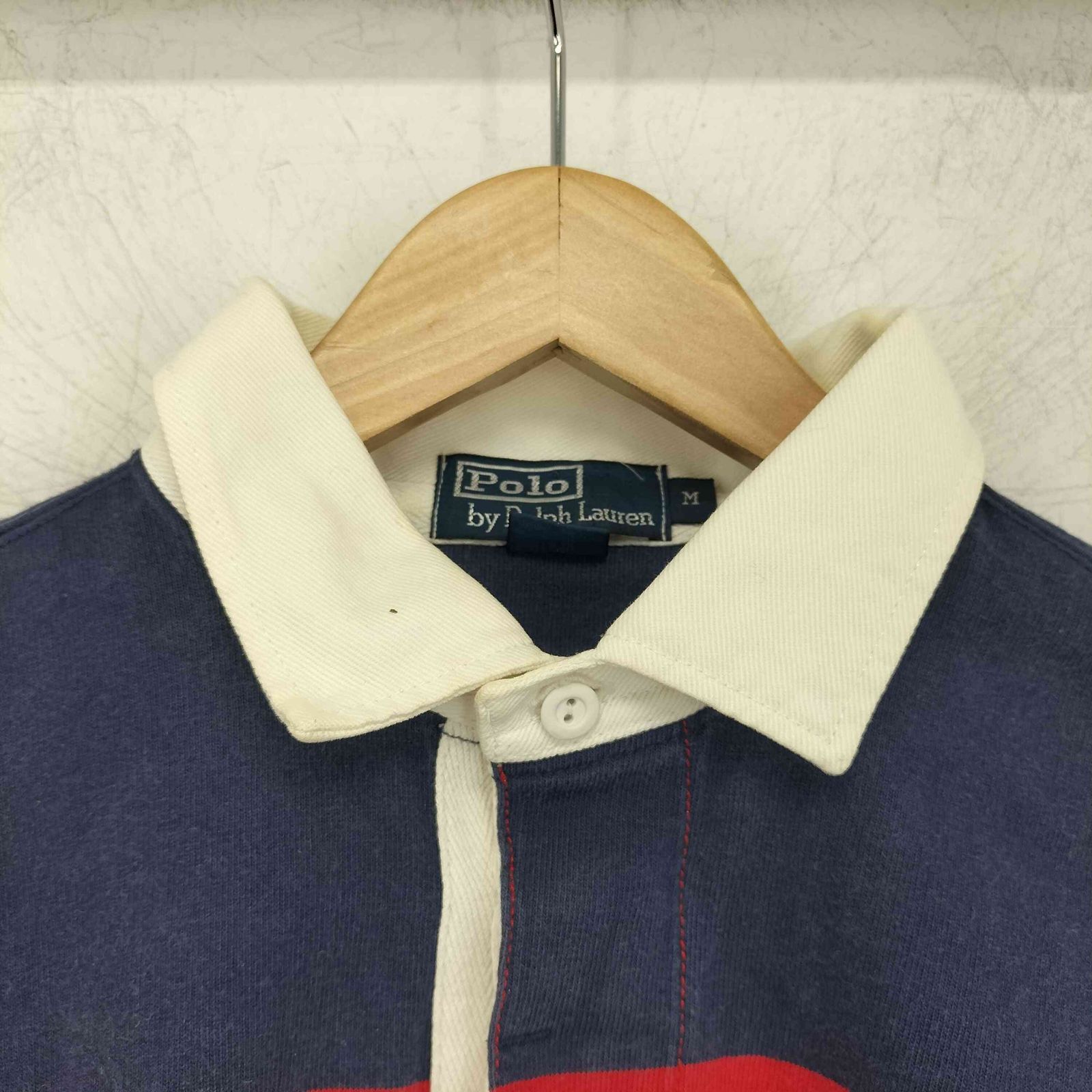 ポロバイラルフローレン エンブレム 刺繍 ボーダー ラガーシャツ S84b