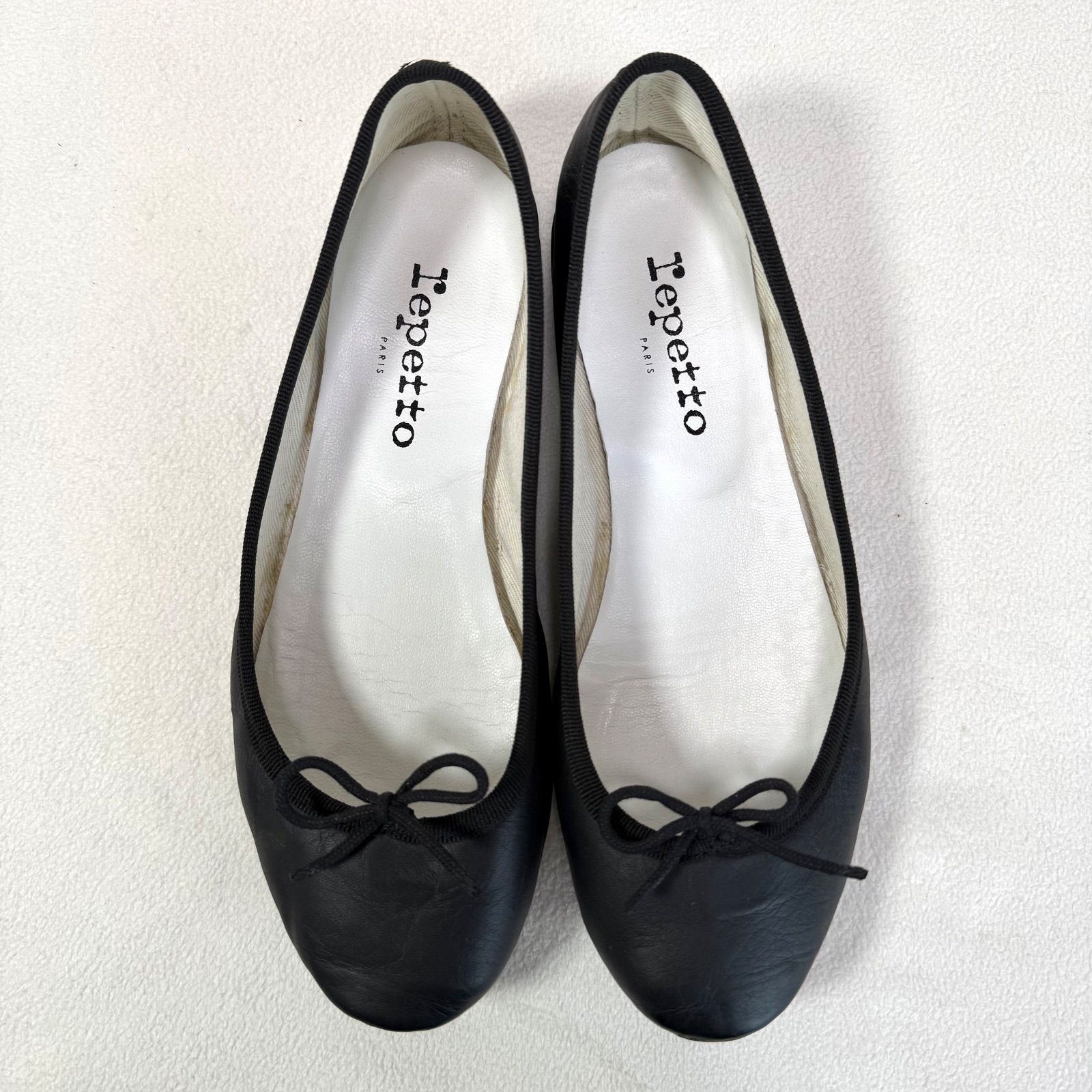 良品・サイズ38✨レペット フラット バレエシューズ レザー ブラック