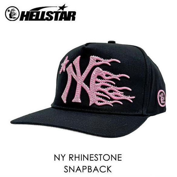 HELLSTAR NY RHINESTONE SNAPBACK BLACK/PINK 【キャップ】【スナップ