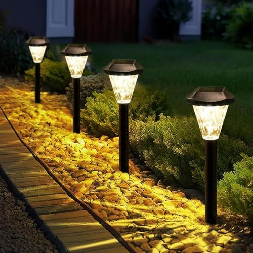 新品】ガーデンライト ソーラーライト 屋外 防水ソーラー パスライト LED通路 庭 アウトドア 太陽光充電 光センサー 高輝度 自動点灯/消灯  芝生車道駐車場玄関歩道庭に適用 8set d672a764 - メルカリ 屋外通路ライト、ソーラーステークライト - ステンレススチール屋外ソーランタン,防水 景観照明、用ガーデンークパスウェイ 4 個
