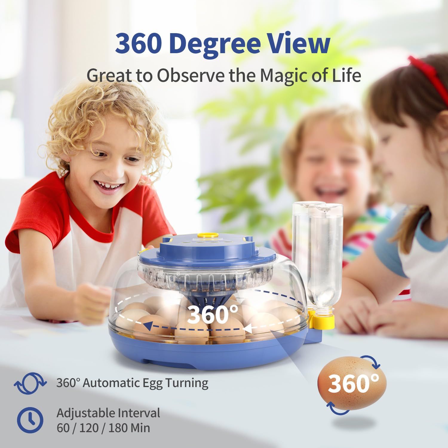 新品 自動インキュベーター 自動孵卵器 自動転卵 大容量 照卵器付き