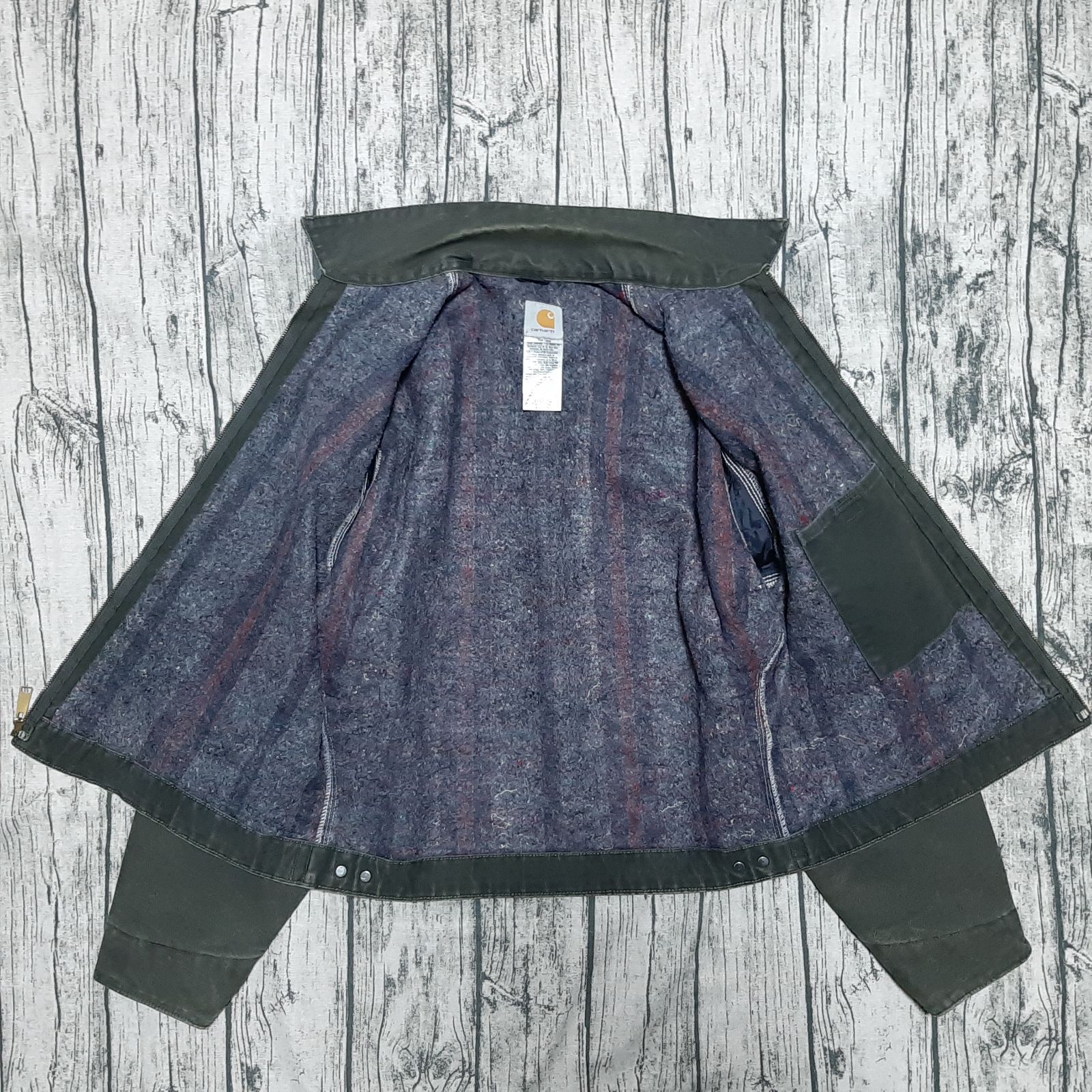 size L】モスグリーン カーハート デトロイトジャケット ノーチェスト