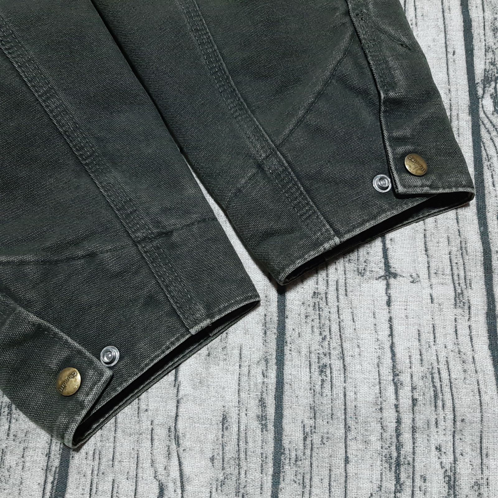 size L】モスグリーン カーハート デトロイトジャケット ノーチェスト