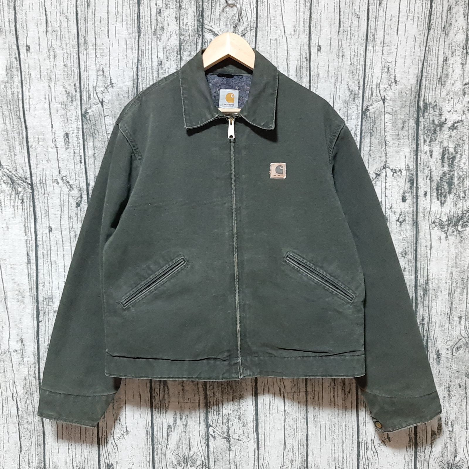 size L】モスグリーン カーハート デトロイトジャケット ノーチェスト