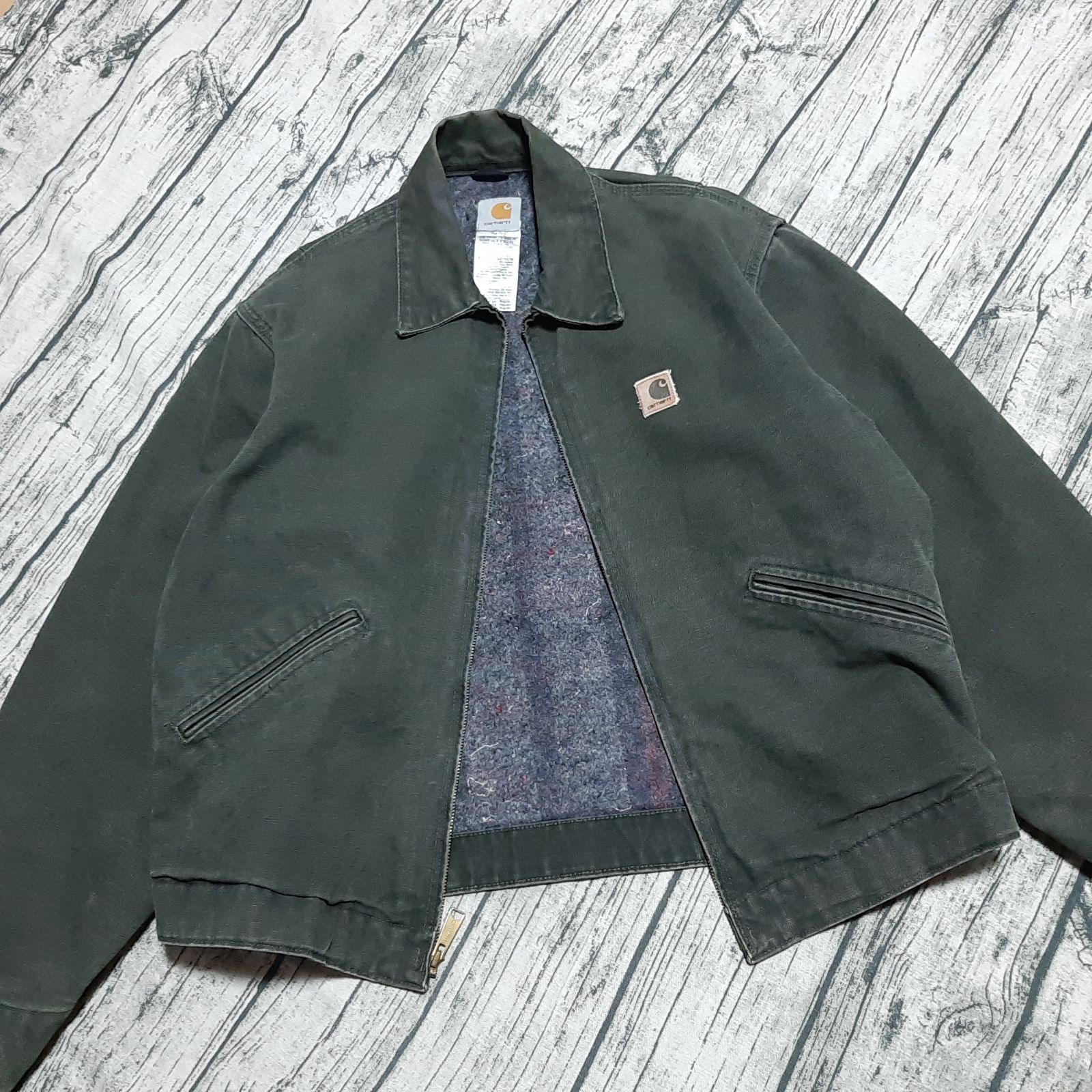 size L】モスグリーン カーハート デトロイトジャケット ノーチェスト