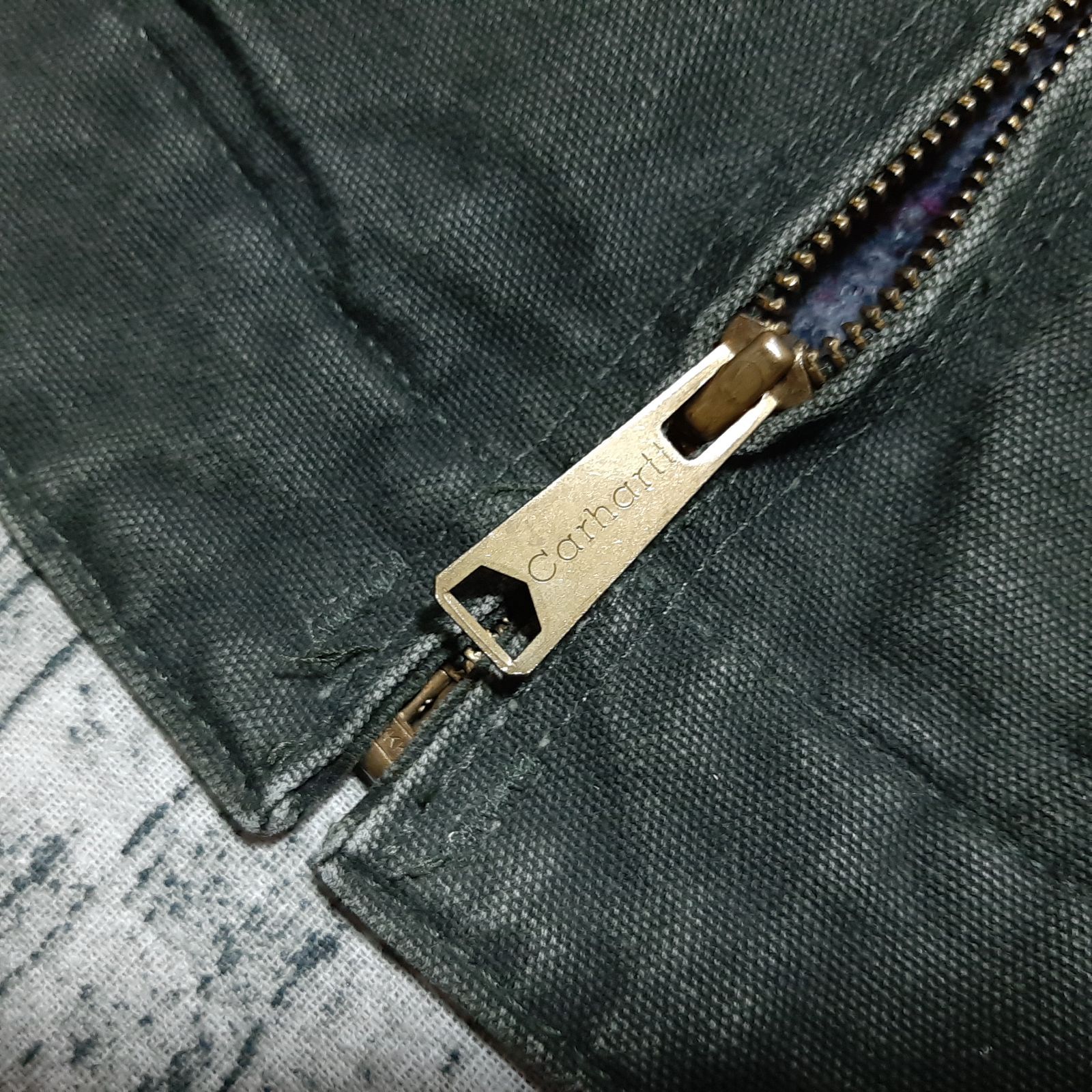 size L】モスグリーン カーハート デトロイトジャケット ノーチェスト