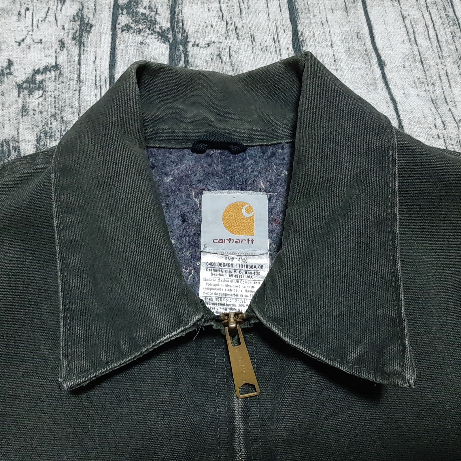 size L】モスグリーン カーハート デトロイトジャケット ノーチェスト