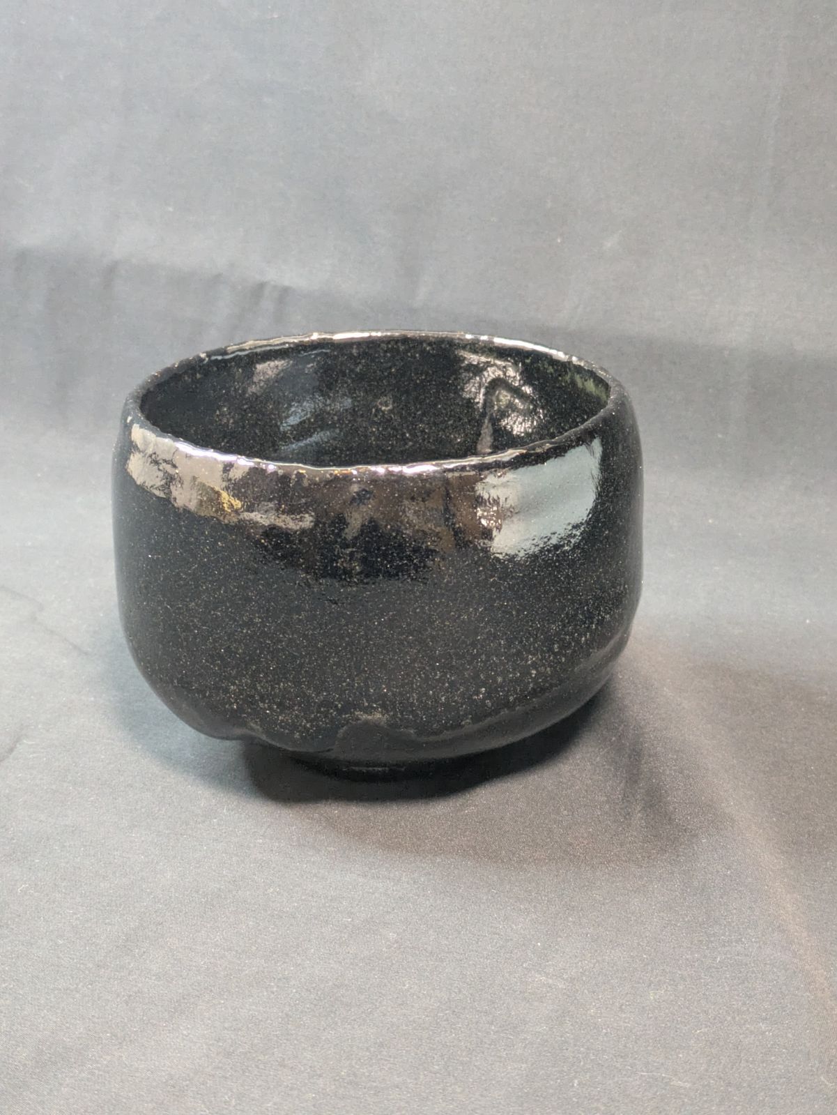 3代佐々木昭楽 黒楽茶碗 1985年製 共箱 共布 栞付 本体未使用に近い