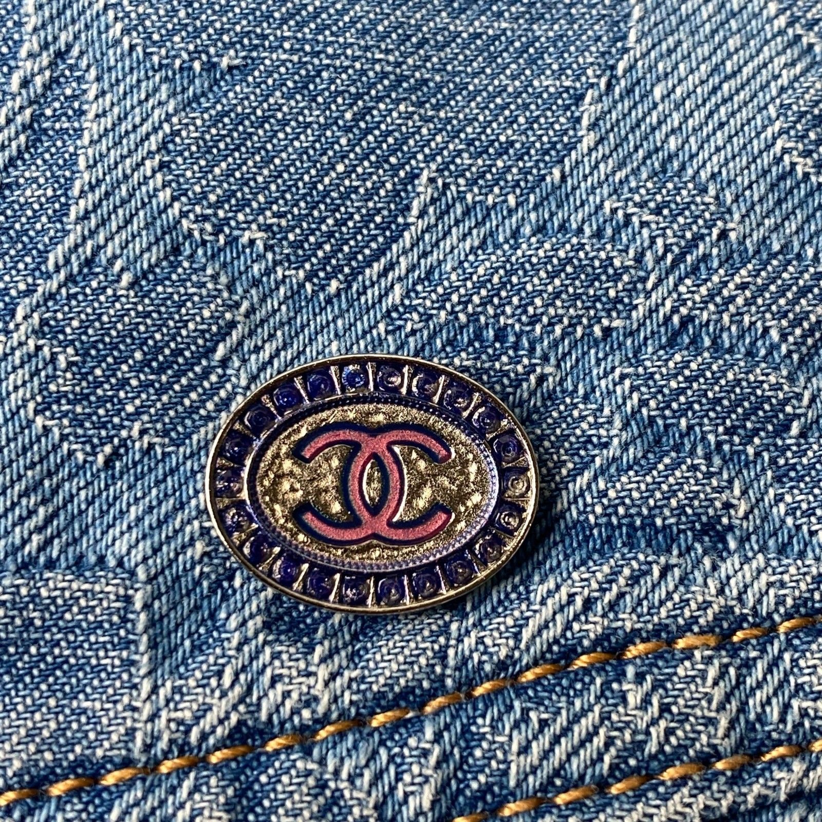 未使用 シャネル CHANEL レディース ココマーク カメリア デニム