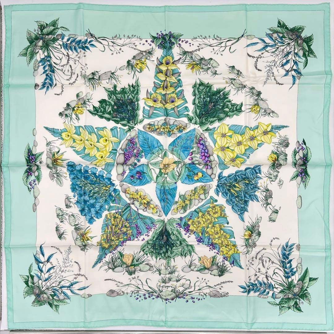 未使用品 HERMES エルメス カレ90 スカーフ Pythagore ピタゴラス