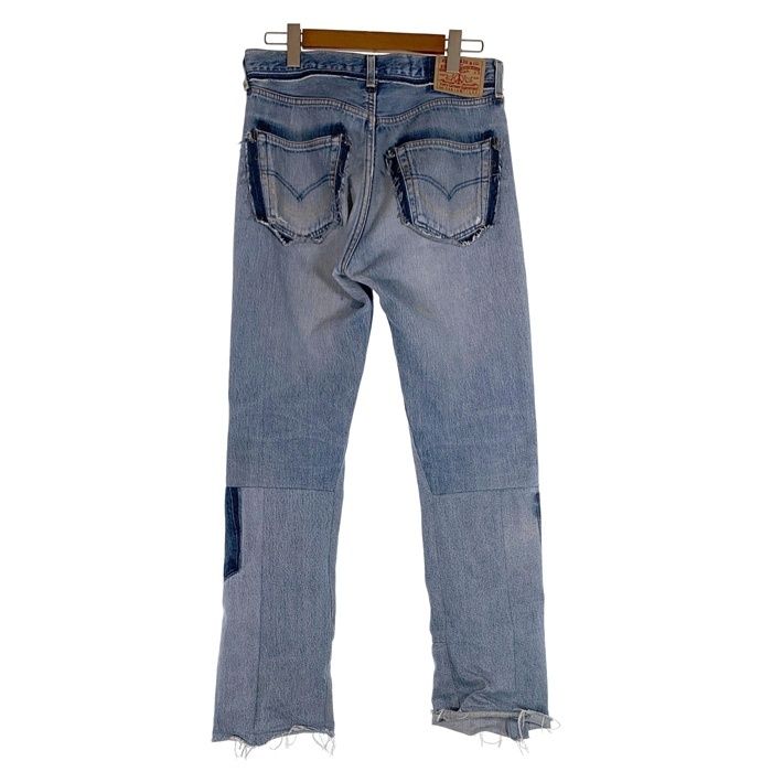 READYMADE レディメイド DENIM FLARE 再構築 ダメージ加工 デニム フレア パンツ ライトブルー RE-CO-BL-00-00-243 Size Free READYMADE レディメイド DENIM FLARE 再構築 ダメージ加工 デニム