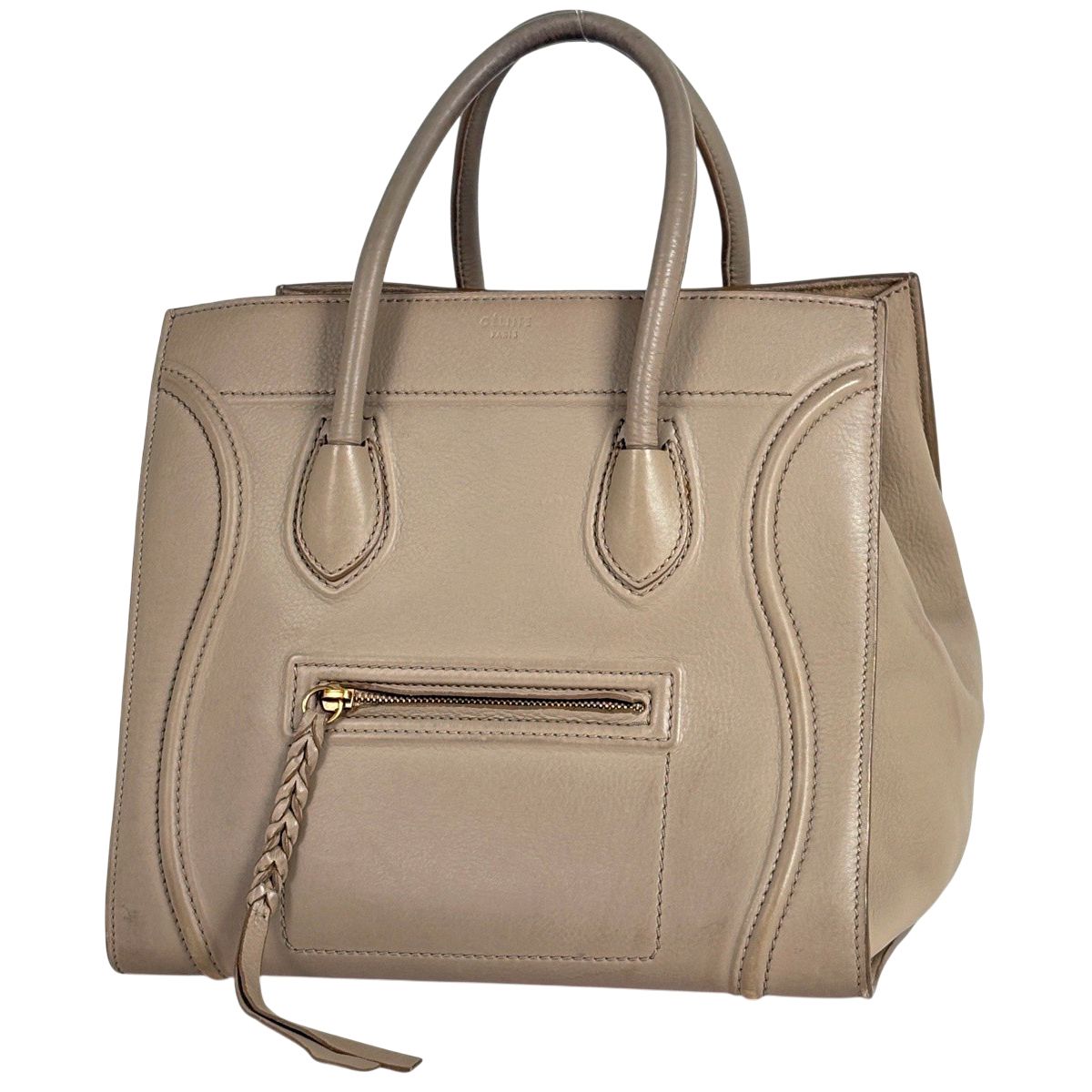 【ボゴ　様】CELINE ラゲージ　ファントム　トートバッグ　グレージュ セリーヌ CELINE スモールスクエア ラゲージ ファントム トートバッグ