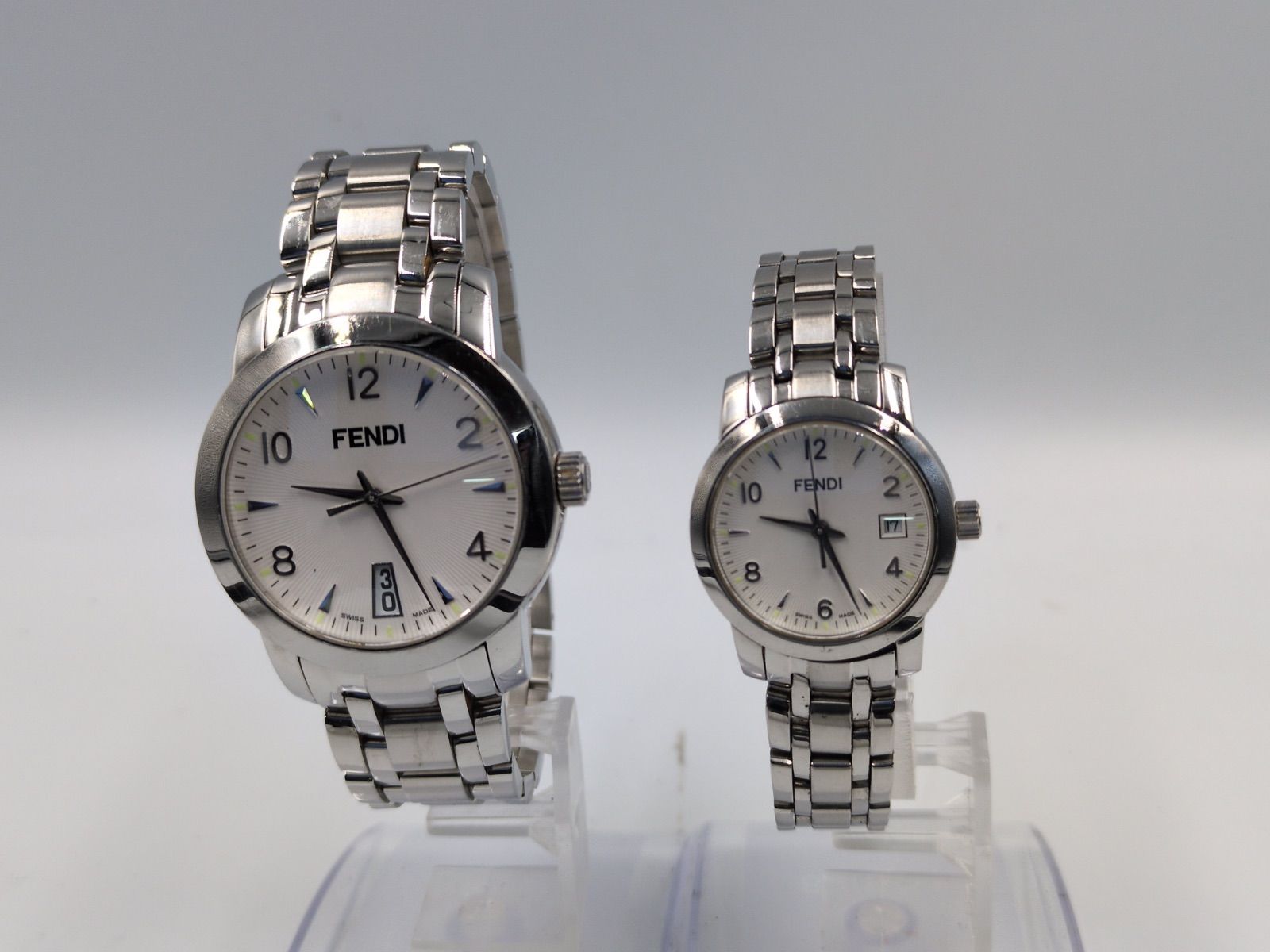 FENDI フェンディ 腕時計 ペアサイズ 大小2本セット ステンレス デイト