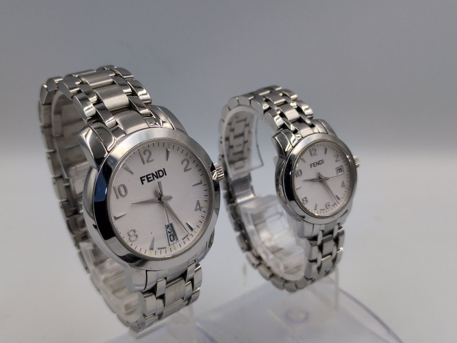 FENDI フェンディ 腕時計 ペアサイズ 大小2本セット ステンレス デイト