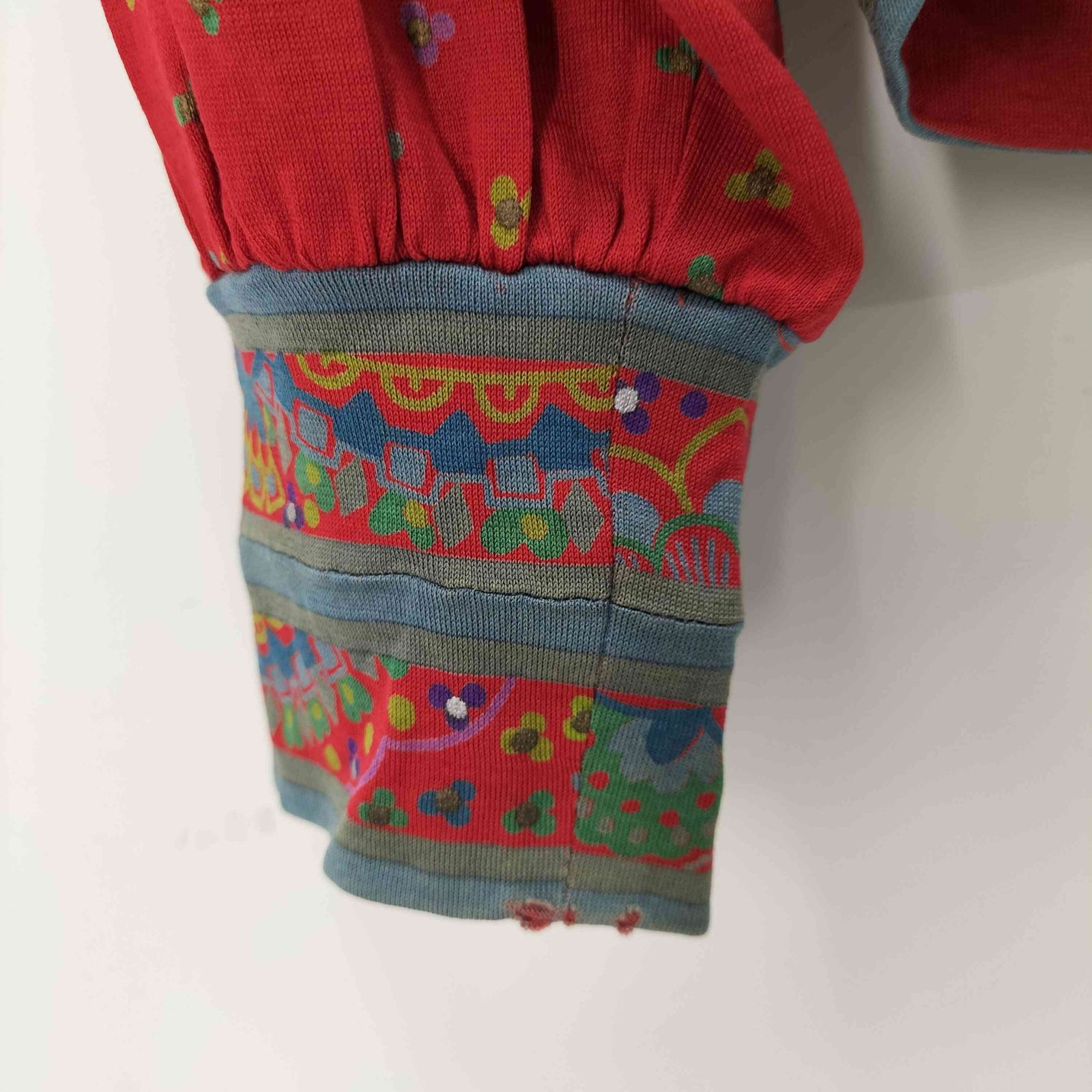 レオナール LEONARD 切替デザイン シルク混 ウールハイネックトップス