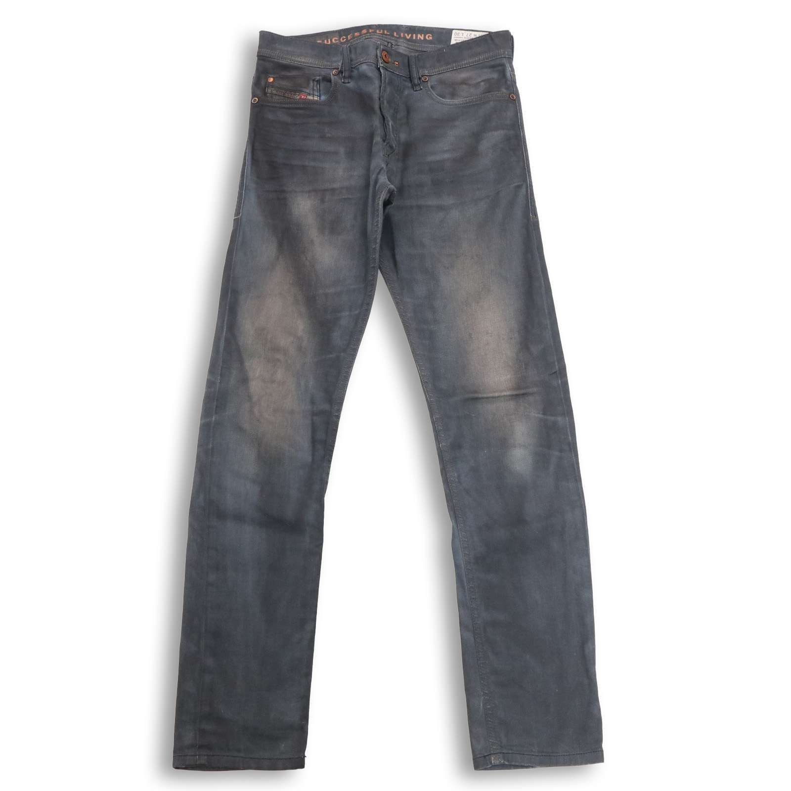 DIESEL メンズコーティング加エストレッチ スリムジーンズデニム