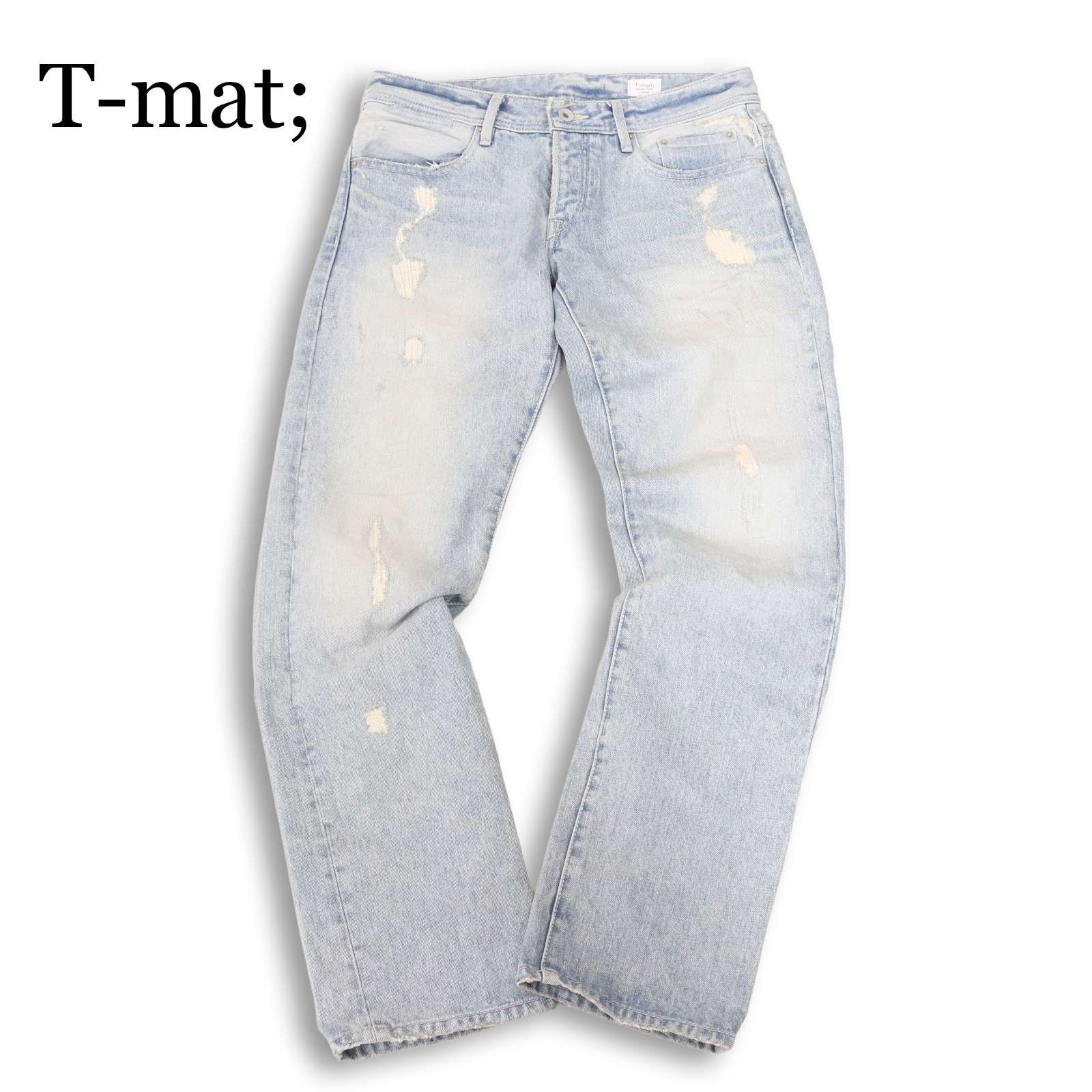 T-mat; Masaki-Paris マサキパリ マサキマツシマ 通年 ダメージ加工 ブリーチ デニム パンツ ジーンズ Sz.46 メンズ