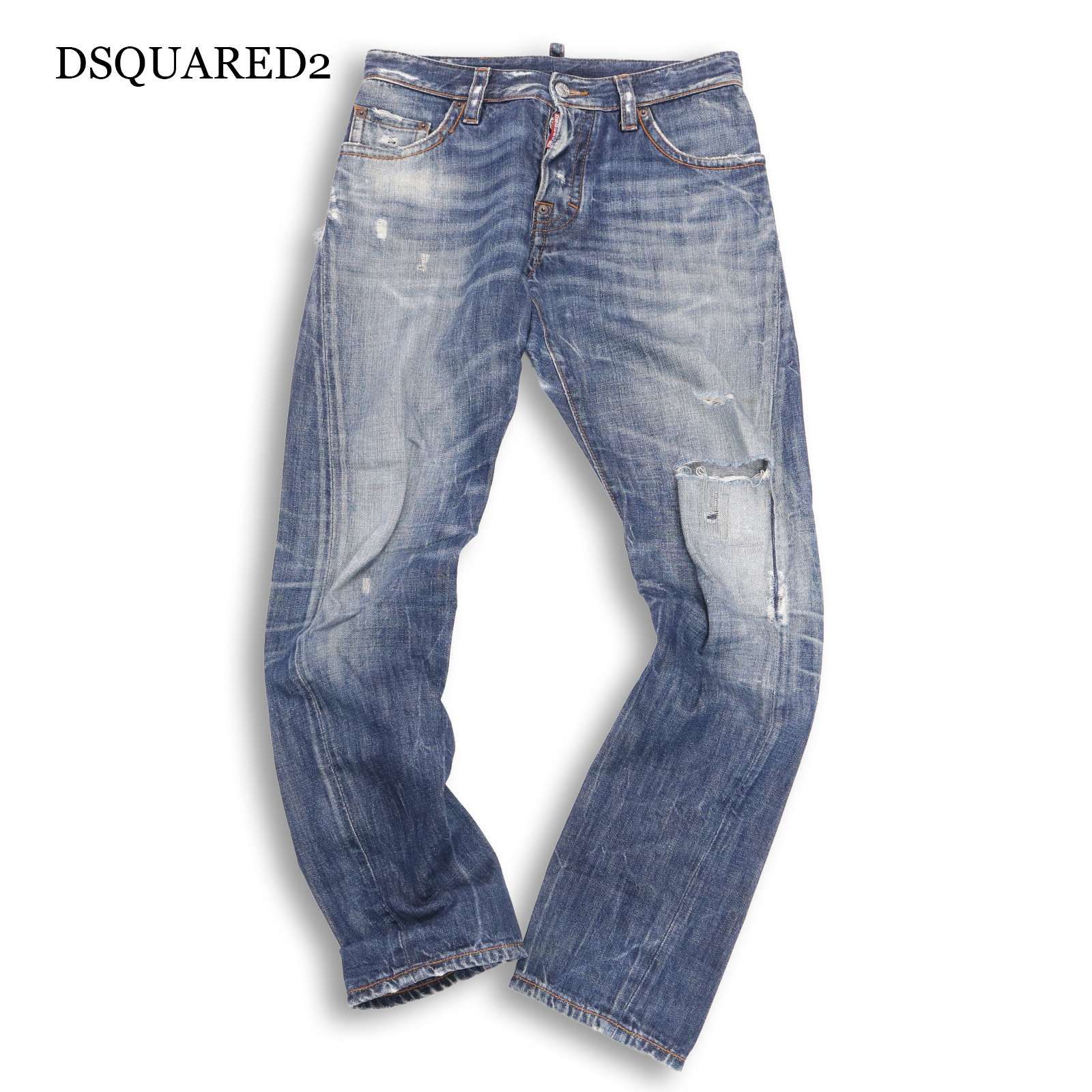 パンツ DSQUARED2 MADE IN ITALY DSQUARED2 ディースクエアード 通年 立体裁断☆ ダメージ加工 スリム