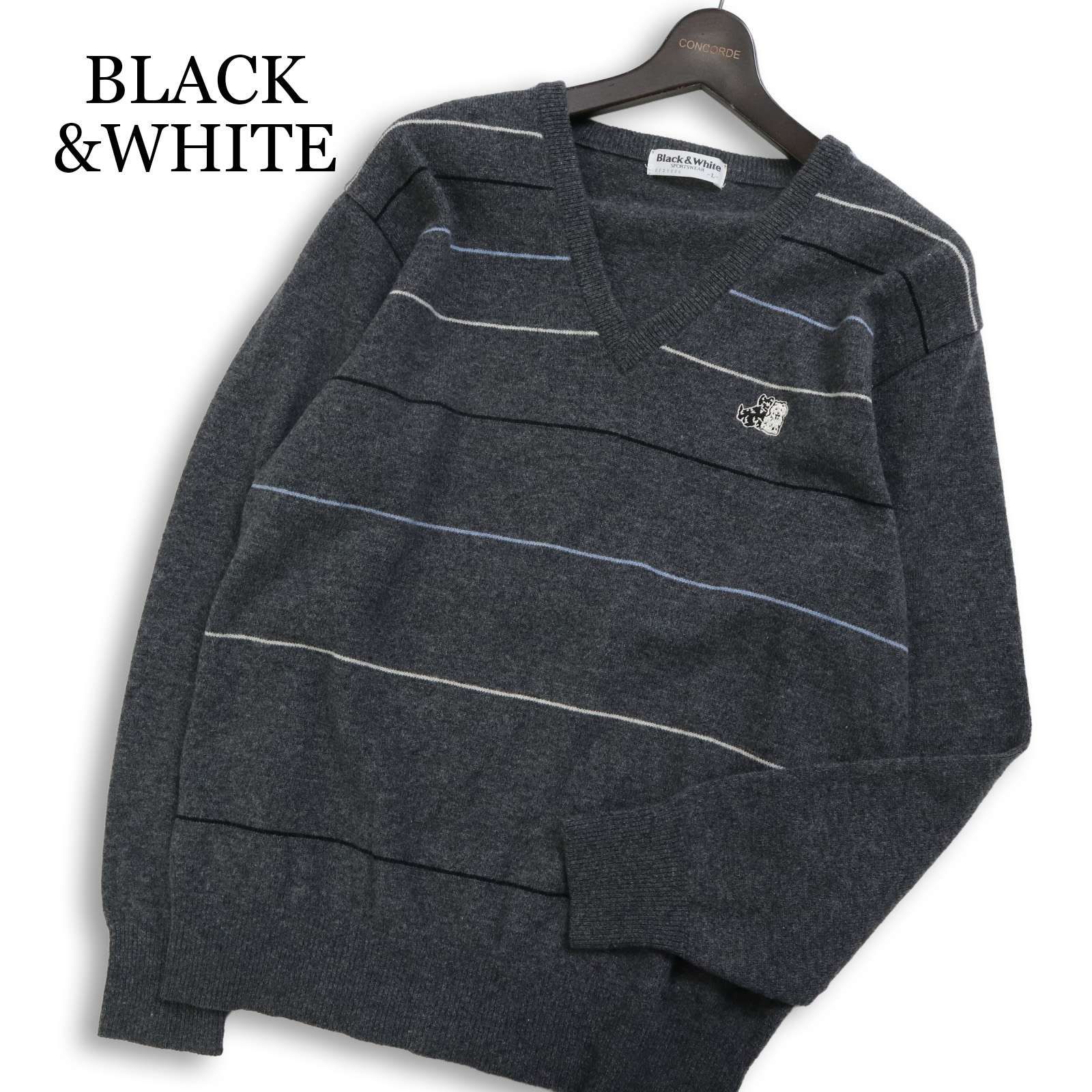 BLACK&WHITE ブラック＆ホワイト ゴルフ 秋冬 ウール100％☆ ドッグ