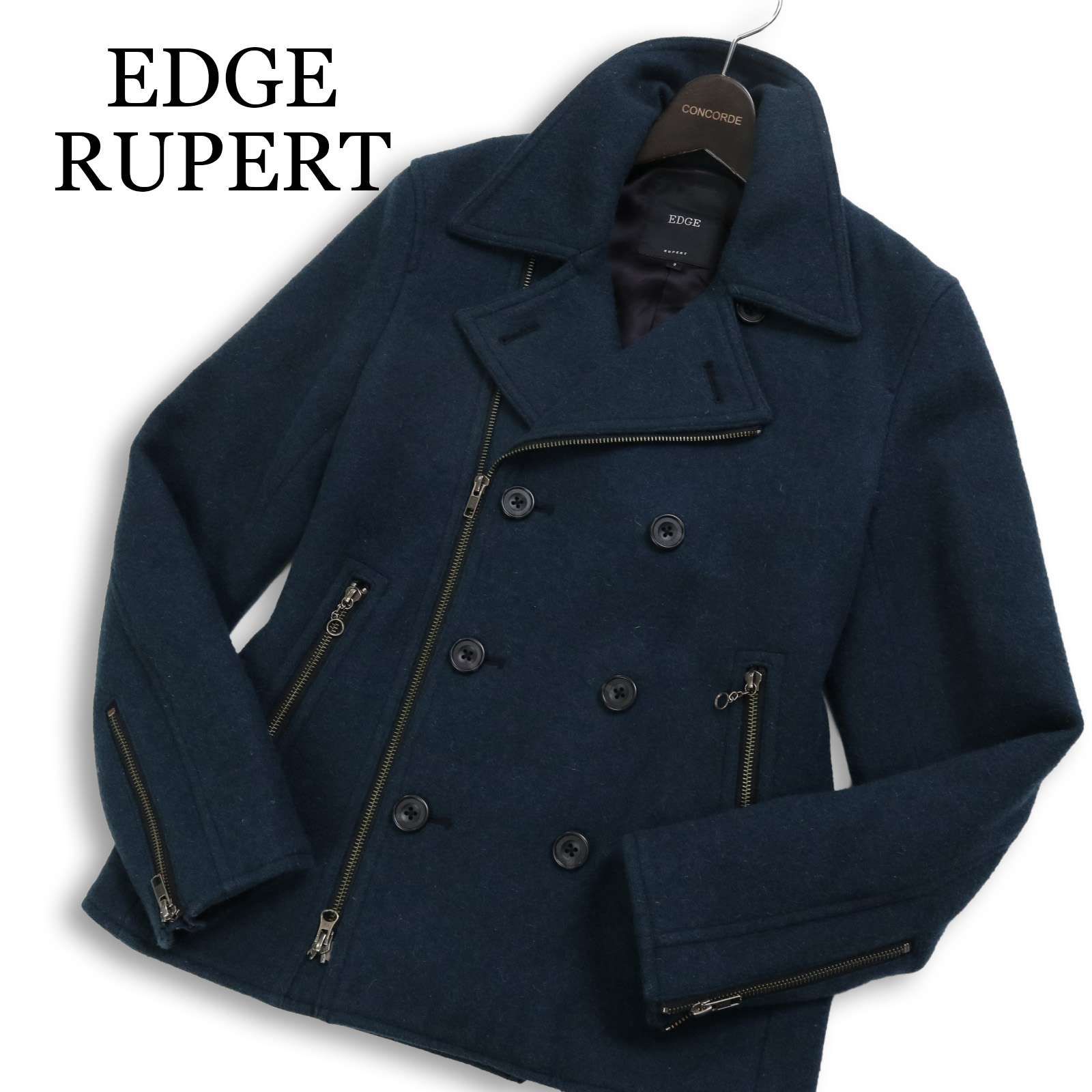 EDGE RUPERT ルパート 秋冬☆ メルトン ウール ピーコート Pコート Sz 
