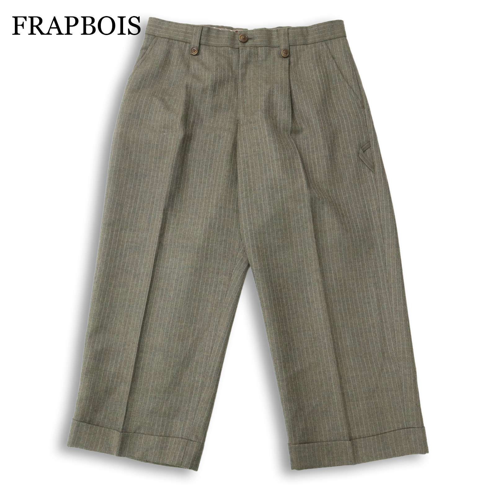 FRAPBOIS フラボア 秋冬☆ ウール100％ ストライプ ワイド アンクル