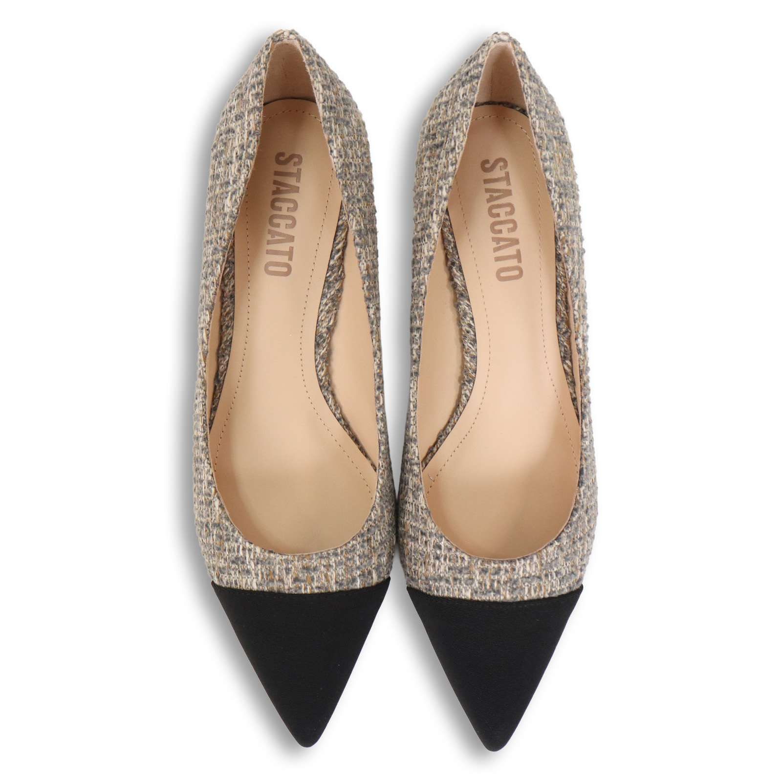 未使用☆ STACCATO スタッカート ツイード☆ ポインテッドトゥ ヒール